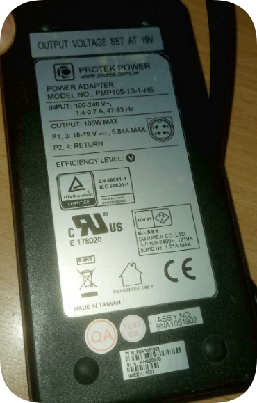 *Brand NEW*Replacement PROTEK POWER PMP105-13-1-HS 18-19V5.84A 105W 4-Pin DIN Medical Po